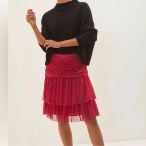 Anthropologie Maeve Tiered Tulle Skirt